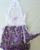 Camisola Microfibra Floral com calcinha.